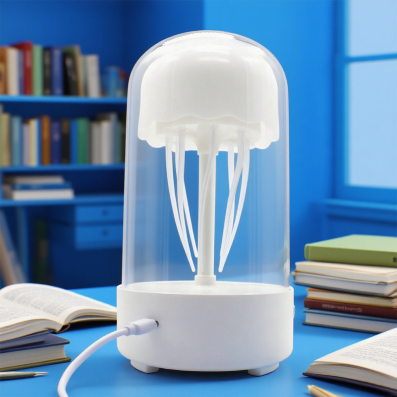 Experience Jellyfish LED Lamp! Mesmerizing bioluminescent-style lights make 'jellies' float, creating hypnotic underwater visual magic.